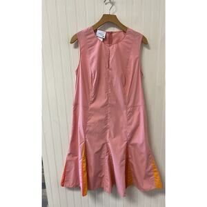 NWOT Akris Punto Women's Pink Poplin Skater Dress Size 12